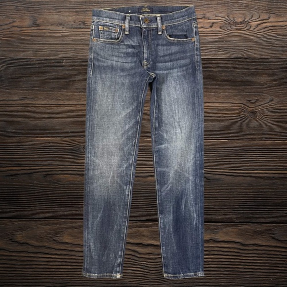 Polo Ralph Lauren Tompkins‎ Skinny Crop Jeans Kids 26W Medium Wash Blue Denim - Picture 2 of 8